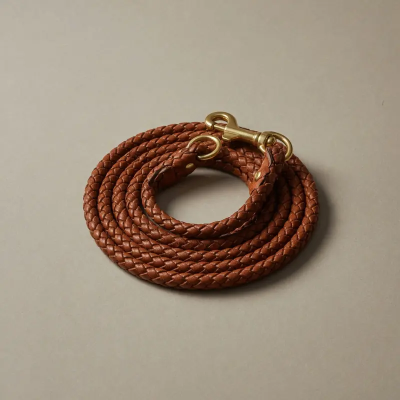 Braided Leather Dog Leash