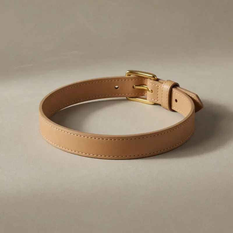 Leather-Trimmed Dog Collar