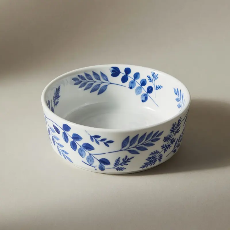 Herbarium Porcelain Dog Bowl